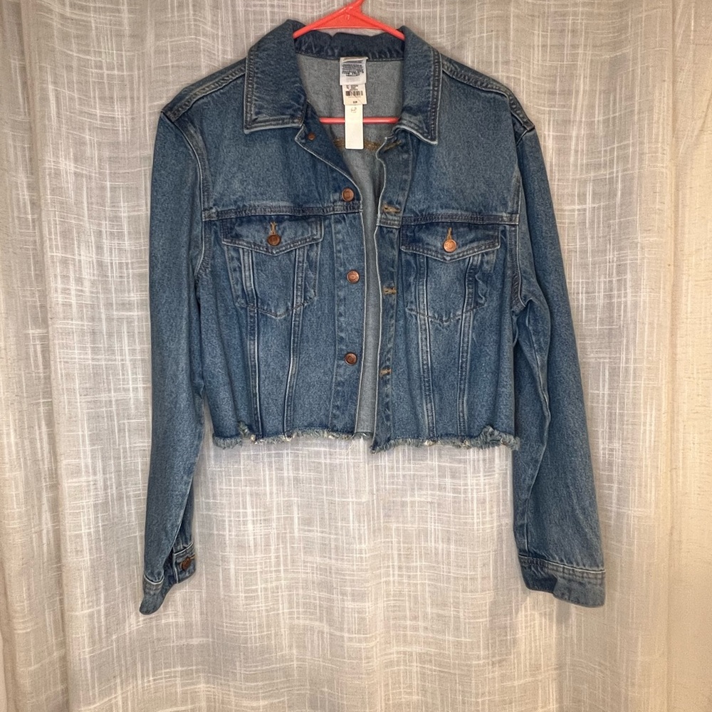 VICTORIA SECRET PINK MID JEAN JACKET DENIM WASH